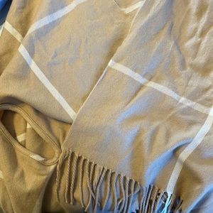 J Crew tan plaid poncho